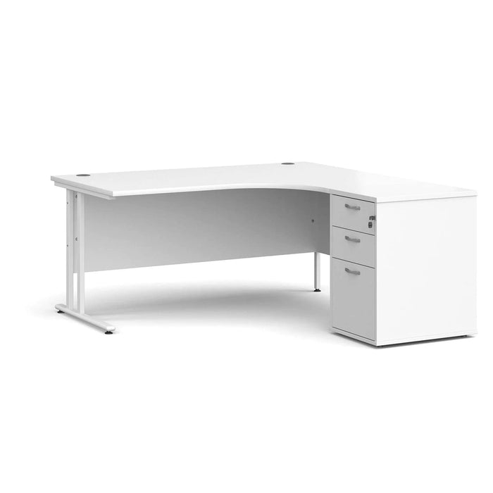 Dams International Desk with Pedestal EBWH16RWH 1,600 x 1,626 x 725 mm