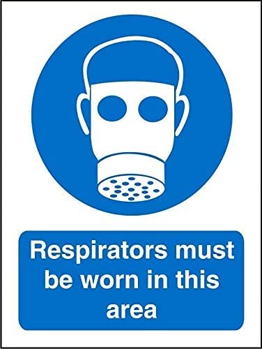 Mandatory Sign Respirators vinyl 20 x 15 cm