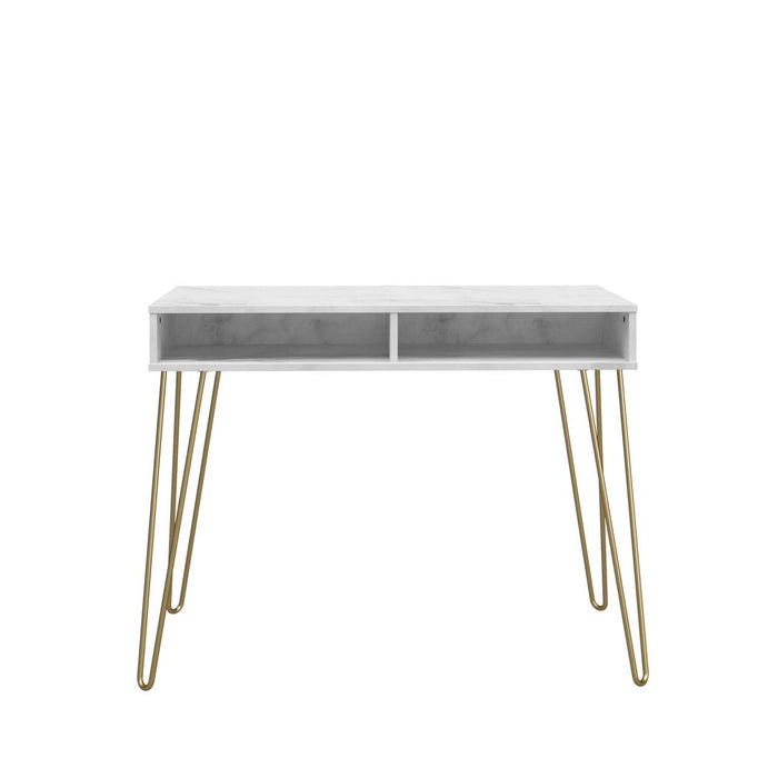 Novogratz Desks 9618891COMNUK White Marble 1,028.7 (W) x 549.9 (D) x 772.2 (H) x 772.2 - 772.2 (H) mm