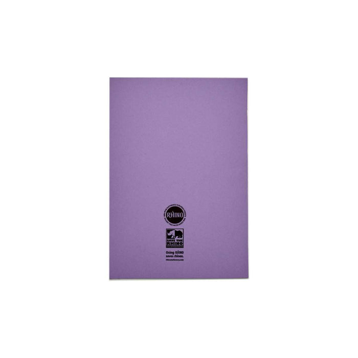 Rhino A4 Exercise Book 32 Page Feint Ruled 8mm With Margin Purple (Pack 100) - VDU014-40-6