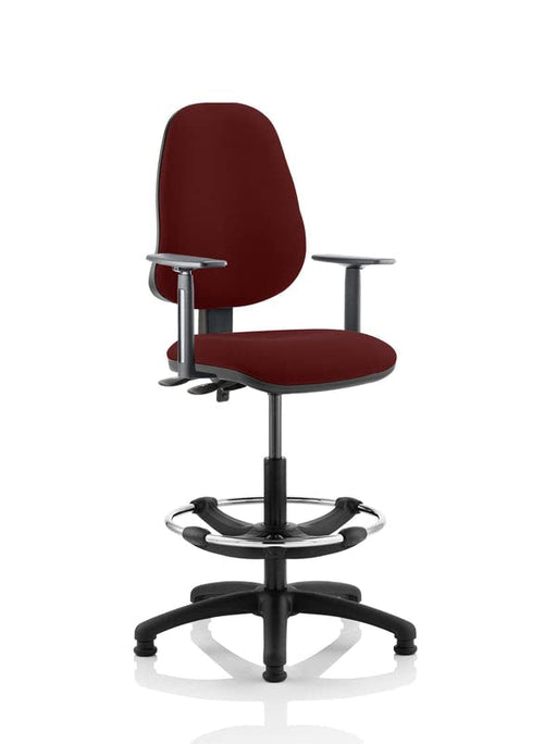 Dynamic Permanent Contact Backrest Task Operator Chair Height Adjustable Arms Eclipse II Without Headrest High Back