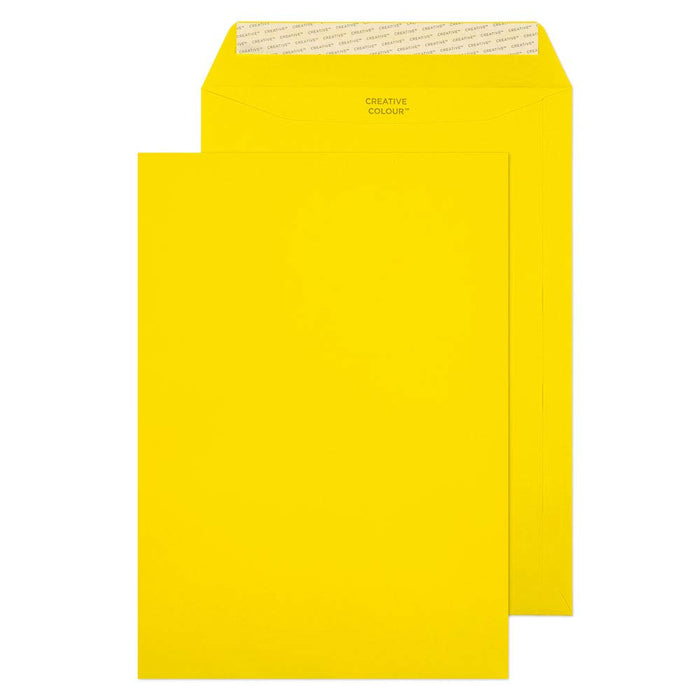 Creative Coloured Envelope C4 229 (W) x 324 (H) mm Adhesive Strip Yellow 120 gsm Pack of 250