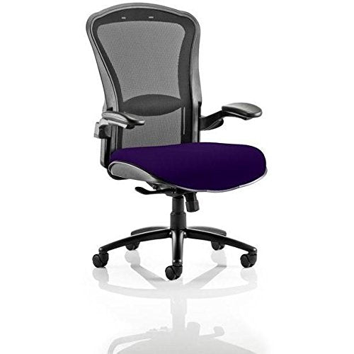 Dynamic Synchro Tilt Heavy Duty Chair Height Adjustable Arms Houston Heavy Duty Black Back, Tansy Purple Seat High Back