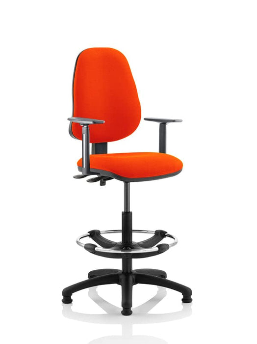 Dynamic Permanent Contact Backrest Task Operator Chair Height Adjustable Arms Eclipse II Tabasco Red Seat Without Headrest High Back