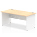 Impulse Straight Office Desk W1600 x D800 x H730mm Panel End Leg Maple Finish White Frame  - TT000111