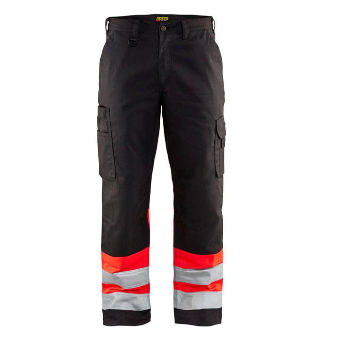 BLÅKLÄDER Trousers 15641811 Cotton, PL (Polyester) Black, Red Size 38R