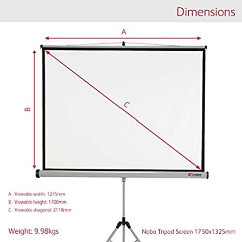 Nobo Freestanding Tripod Projection Screen 1902396 Format 4:3 175 x 132.5 cm