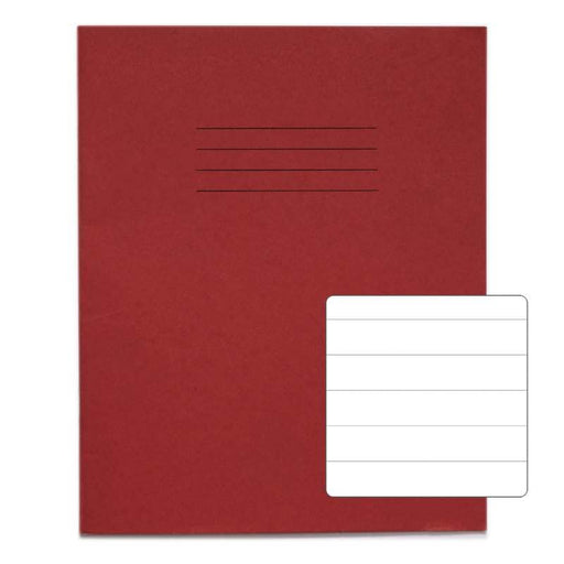 Rhino 8 x 6.5 (205 x 165mm) Exercise Book 32 Page Feint Ruled 15mm Red (Pack 100) - VEX142-165-0