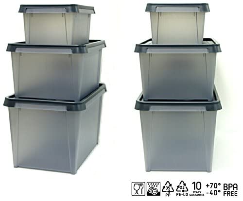 SmartStore Dry Storage Box With Lid 12 L Grey 30 x 40 x 20 cm