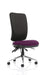 Dynamic Independent Seat & Back Task Operator Chair Without Arms Chiro Black Back, Tansy Purple Seat High Back