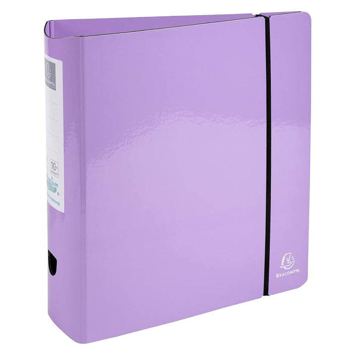 Exacompta Lever Arch File Aquarel A4 80 mm Mauve Carton Pellic Pap Glossy Portrait