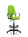 Dynamic Permanent Contact Backrest Task Operator Chair Loop Arms Eclipse I Myrrh Green Seat Without Headrest High Back and Hi Rise Draughtsman Kit