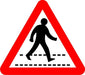 Road Sign Pedestrian Crossing Aluminium Composite 45 x 45 cm