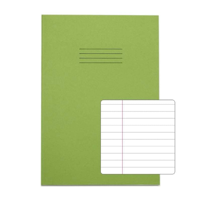 Rhino A4 Exercise Book 80 Page Ruled F8M Light Green (Pack 50) - VEX668-1205-4