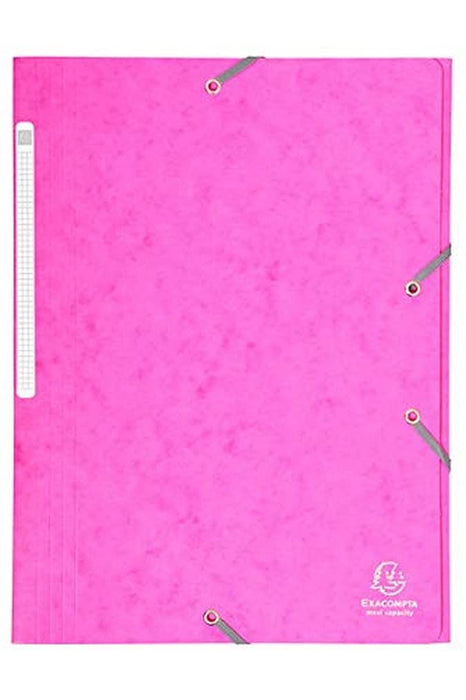 Exacompta 3 Flap Folder 17108H A4 Pink 425gsm Pressboard 24x32cm Pack of 25