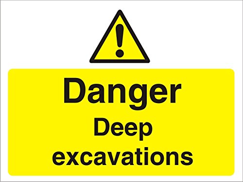 Warning Sign Deep Excavations PVC 30 x 40 cm