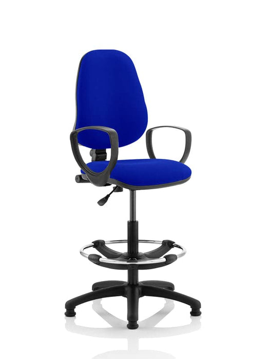 Dynamic Permanent Contact Backrest Task Operator Chair Loop Arms Eclipse I Stevia Blue Seat Without Headrest High Back