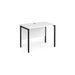 Rectangular Straight Desk White Wood H-Frame Legs Black Maestro 25 1000 x 600 x 725mm