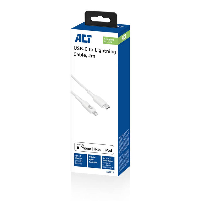 ACT USB Cable AC3015 White 2 m