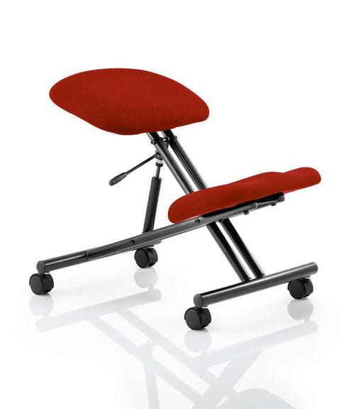 Dynamic Kneeling Stool Without Arms Kneeler Tabasco Red Seat, Black Frame Without Headrest Medium Back