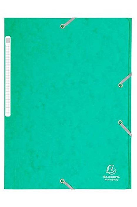 Exacompta 3 Flap Folder 17103H A4 Green 425gsm Pressboard 24x32cm Pack of 25