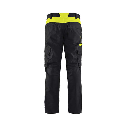 BLÅKLÄDER Trousers 14441832 Cotton, Elastolefin, PL (Polyester) Black, Yellow Size 45S