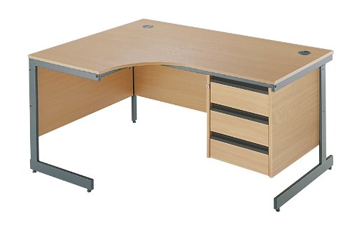 Dams International Desk End Pedestal with 3 Lockable Drawers Wood R25DH6O 426 x 600 x 725 mm