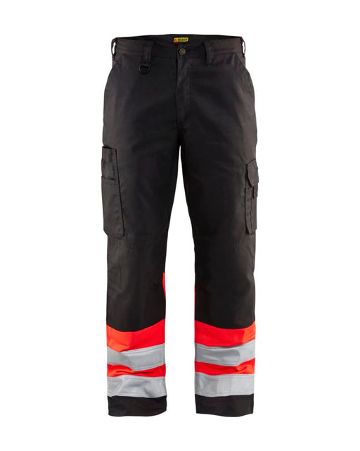 BLÅKLÄDER Trousers 15641811 Cotton, PL (Polyester) Black, Red Size 47S