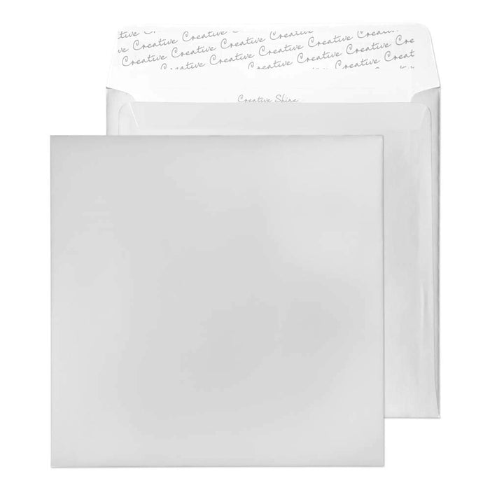 Creative Creative Shine Coloured Envelope Non standard 220 (W) x 220 (H) mm Adhesive Strip Silver 130 gsm Pack of 250