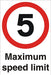 Road Sign 5 Mph Plastic 60 x 40 cm