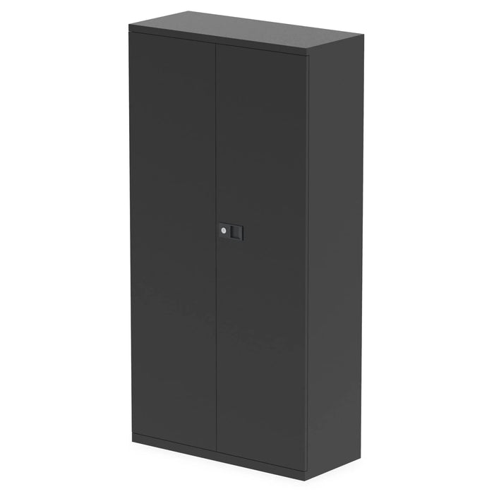 Bisley Regular Door Cupboard Lockable with 3 Shelves Steel E722A03av1 914 x 400 x 1806mm Black