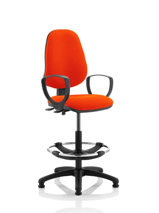 Dynamic Permanent Contact Backrest Task Operator Chair Loop Arms Eclipse II Tabasco Red Seat High Back