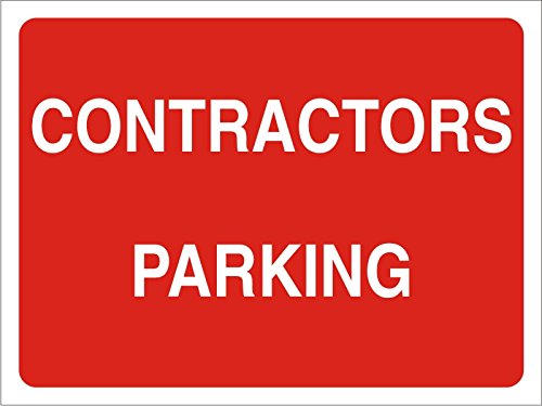 Site Sign Contractors Fluted board Red, White 45 x 60 cm