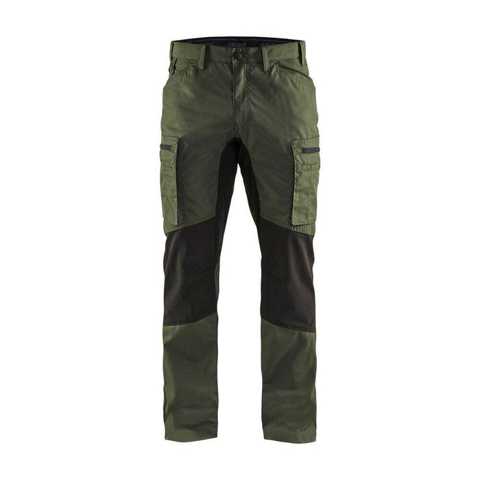 BLÅKLÄDER Trousers 14591845 Cotton, PL (Polyester) Army Green, Black Size 46R