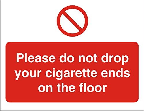 Prohibition Sign Cigarette Ends Vinyl 30 x 40 cm