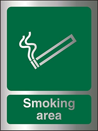 Mandatory Sign Smoking Area Aluminium Green, Silver 20 x 15 cm