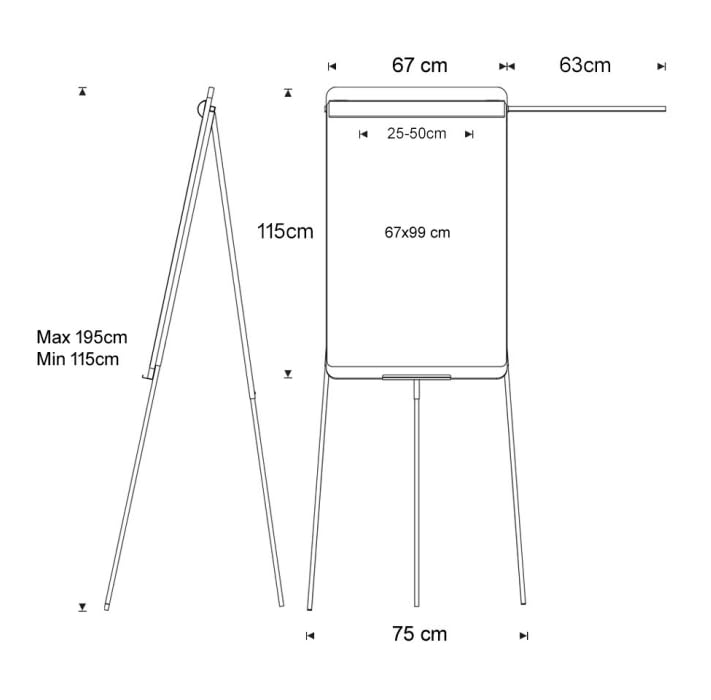 Rocada Natural Tripod Flipchart 690x1130mm Oak - NAT0610