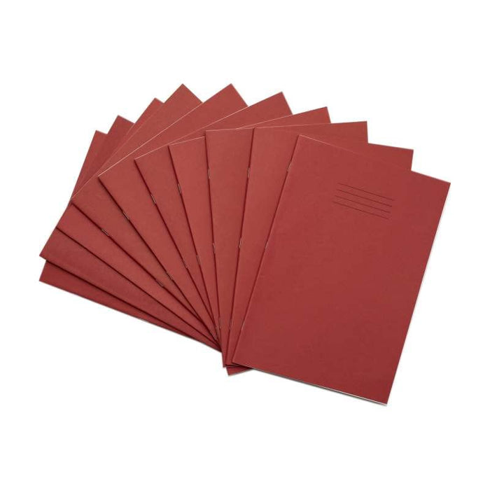 Rhino A4 Exercise Book 32 Page 20mm Squared Red (Pack 100) - VDU014-200-8