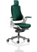 Dynamic Synchro Tilt Executive Chair Height Adjustable Arms Zure Maringa Teal Seat, White Frame With Headrest High Back