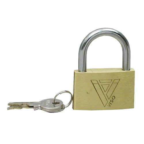 Viso Padlock Keys CAD401SB Brass Gold 1 x Padlock, 3 x Keys