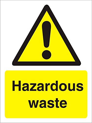 Warning Sign Hazardous Waste Vinyl 30 x 20 cm