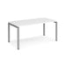 Rectangular Single Desk with White Melamine Top and Silver Frame 4 Legs Adapt II 1600 x 800 x 725mm