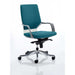 Dynamic Knee Tilt Visitor Chair Fixed Arms Xenon Maringa Teal Seat Without Headrest Medium Back