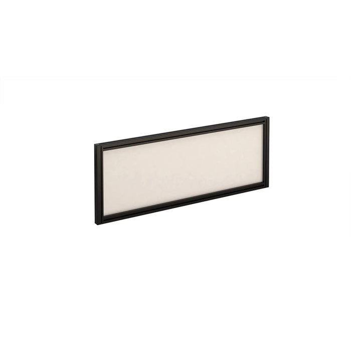 Dams International Desktop Glazed Screen Polar White Aluminium Silver Frame 1600 x 30 x 380mm