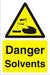 Warning Sign Solvents PVC 30 x 20 cm