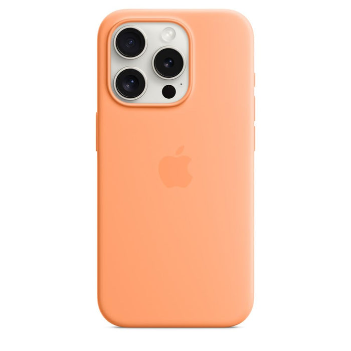 Apple - Back cover for mobile phone - MagSafe compatibility - silicone - orange sorbet - for iPhone 15 Pro