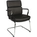 Deco Cantilever Retro Style Faux Leather Reception/Boardroom/Visitors Chair Black - 1101BLK