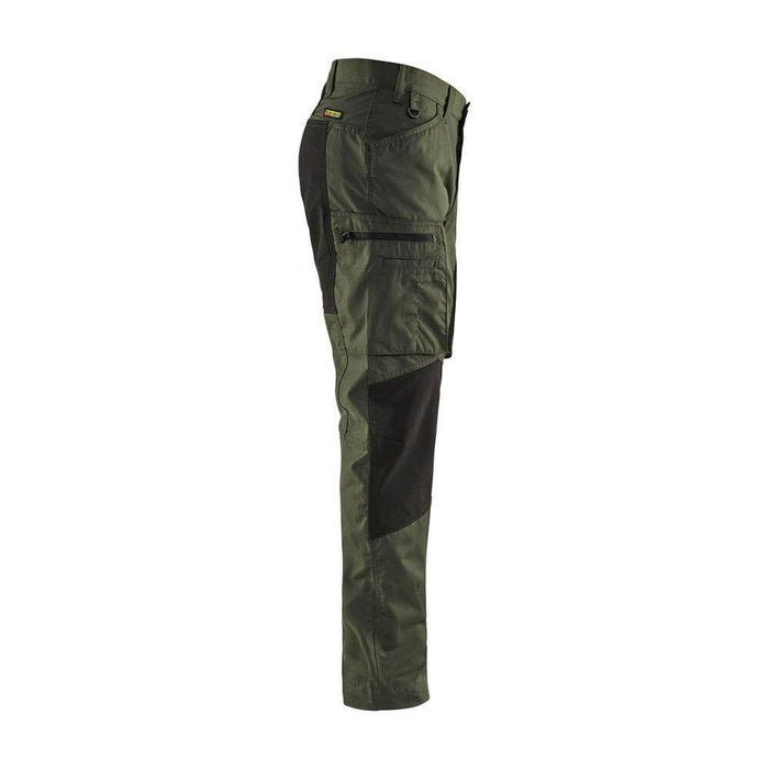 BLÅKLÄDER Trousers 14591845 Cotton, PL (Polyester) Army Green, Black Size 46R