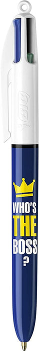 BIC 4 Colours Who is the boss? Ballpoint Pen Black, Blue, Green, Red 0.4 mm Refillable