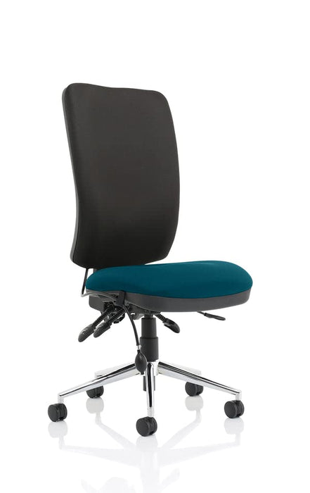 Dynamic Independent Seat & Back Task Operator Chair Without Arms Chiro Black Back, Maring Teal Seat High Back